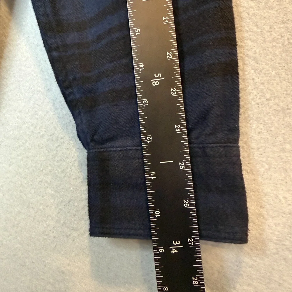 Banana Republic Heavyweight Flannel Shirt Mens Large Blue Black Standard Fit
